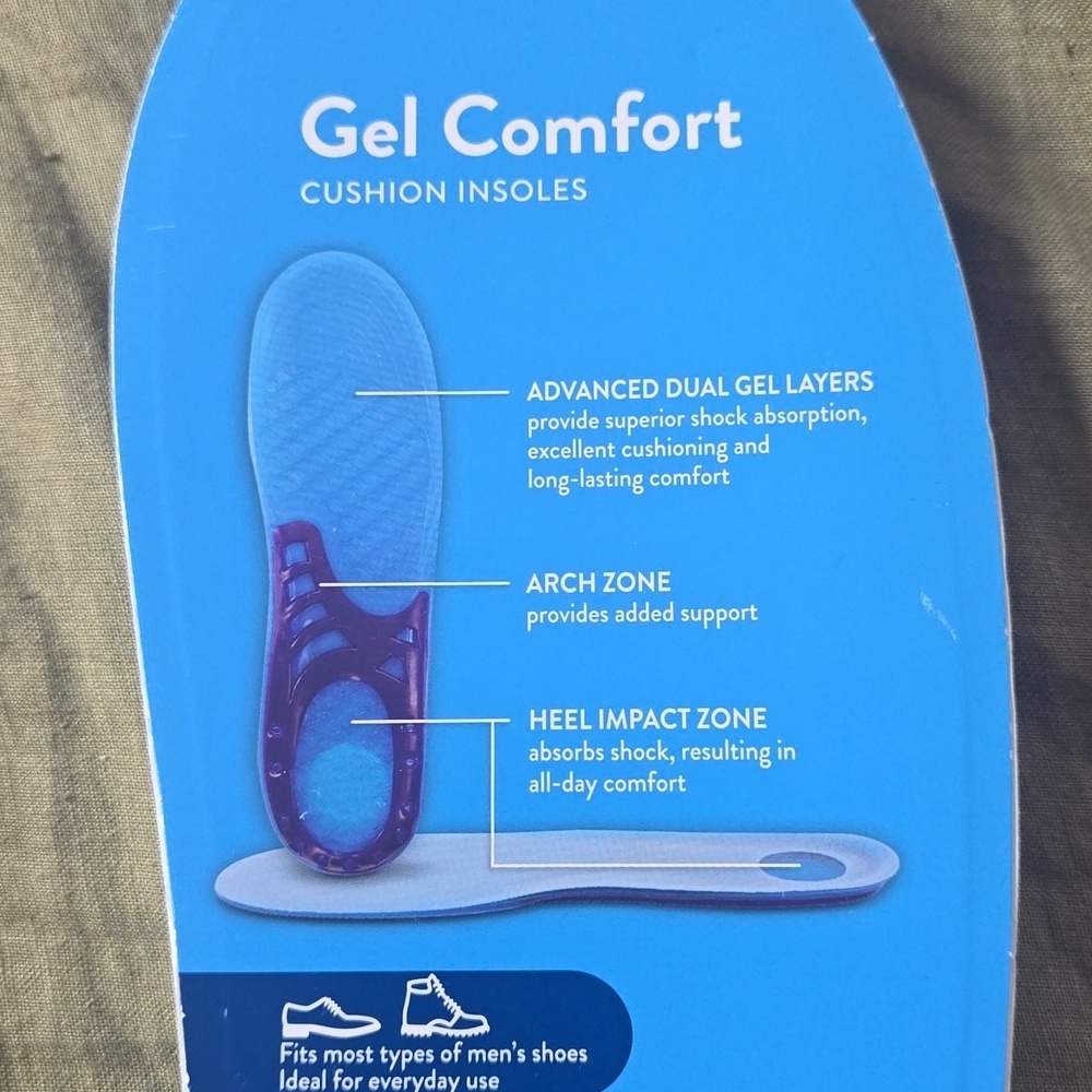 Walgreens Men's Gel Comfort Cushion Insoles, Size 7-13, 1.0 pr - Picture 7 of 13